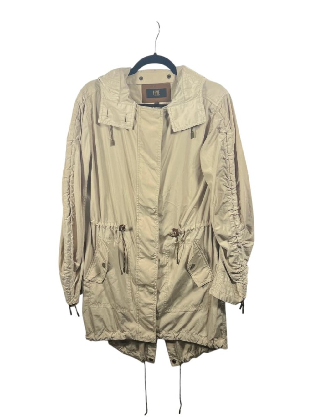 Frye Jacket Womens Marsh Trench Coat XS/S Ruched Outdoor Travel Americana Retro